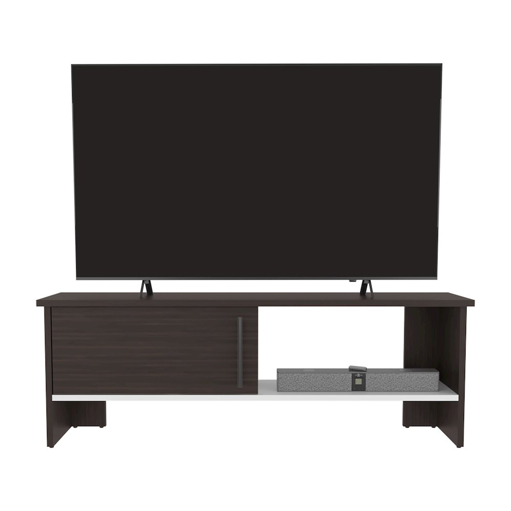 Trenton TV Stand, 1 Door, 1 Shelf, Dark Oak / White. Picture 3