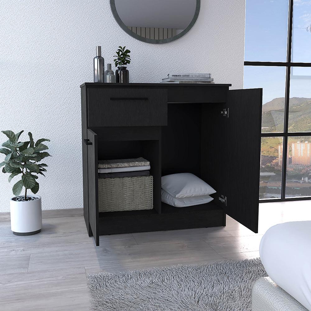 Orleans Dresser with 2-Door and Single Drawer, Black. Picture 4