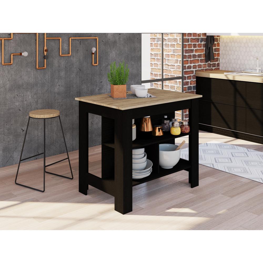 Delos Kitchen Island Black Wengue. Picture 2