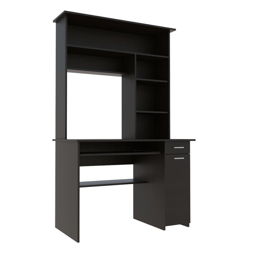 Xalo 180 Compu Hutch Desk In Black. Picture 1