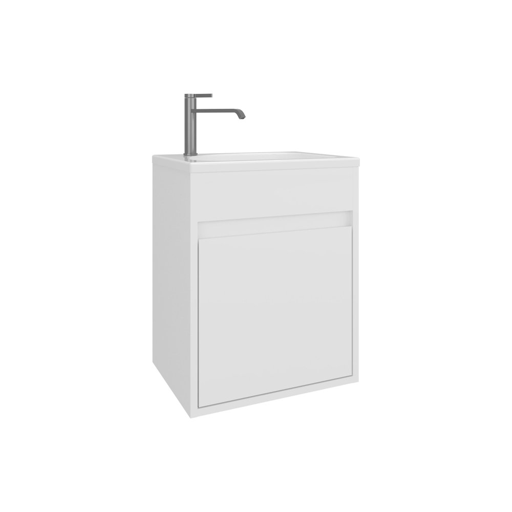 Chisana Bathroom Vanity, 1 Door, White. Picture 3
