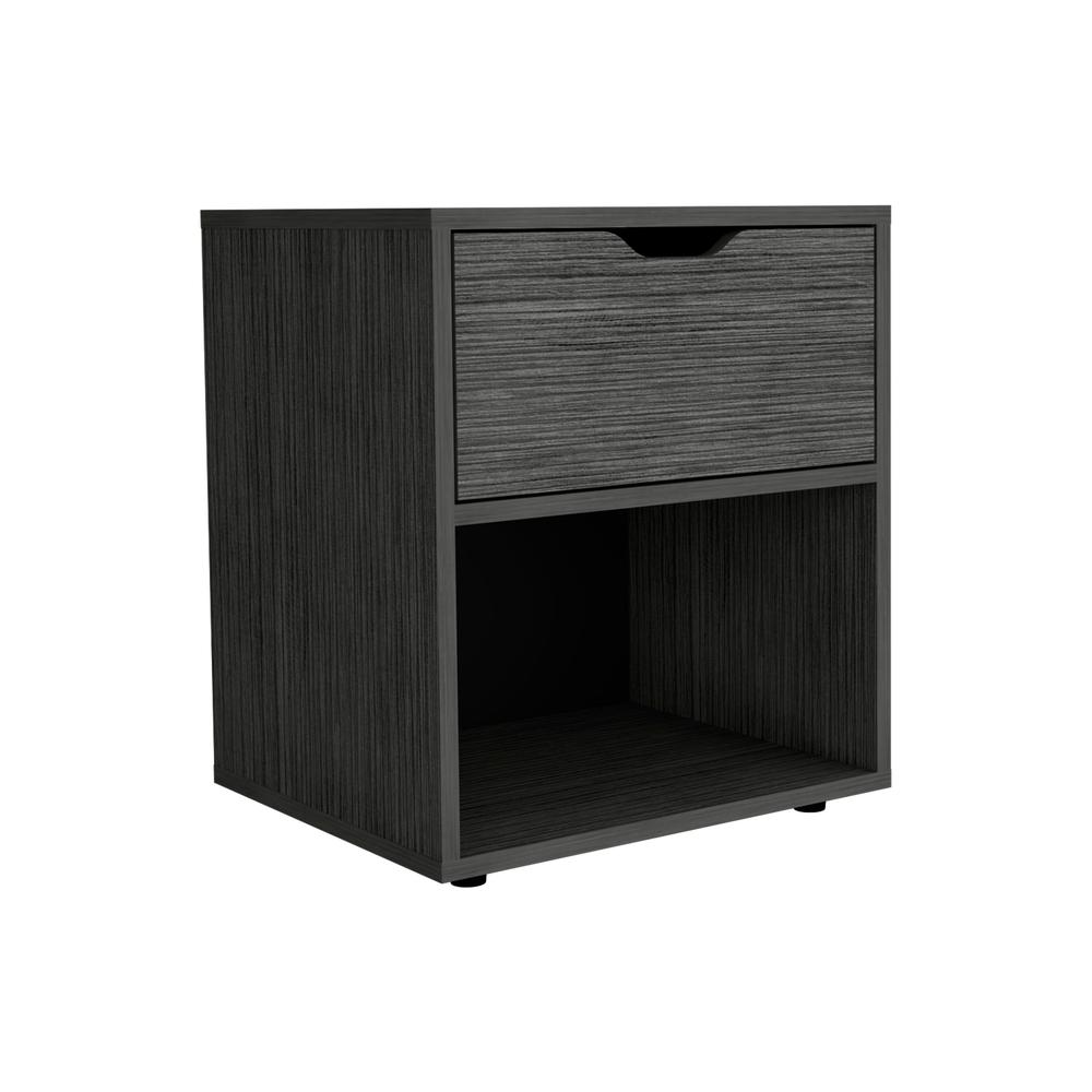 Adak 19.7" H Nightstand End Table with Open Shelf,Ligth Gray. Picture 1