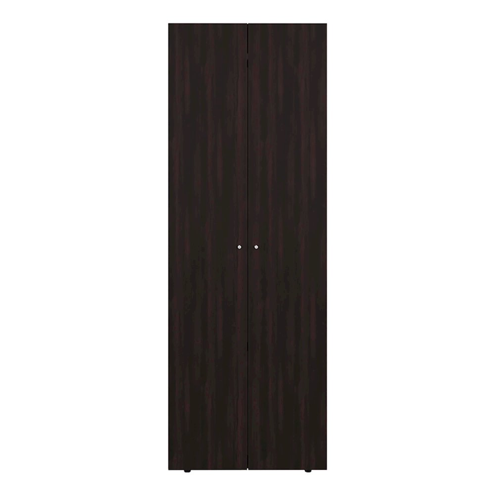 Lisle Armoire, 2 Doors, 2 Shelves, Walnut / Black Wengue. Picture 6