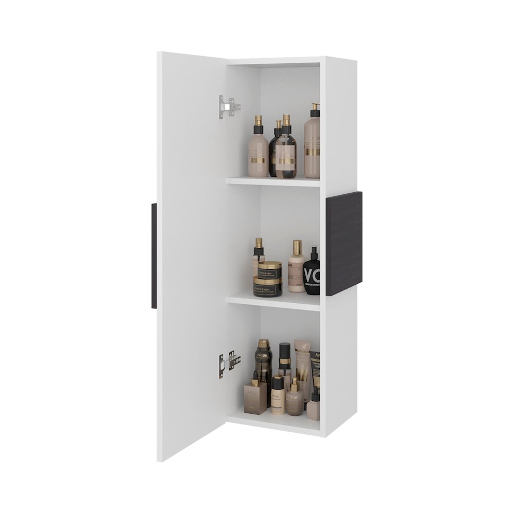 Elliott Medicine 38"H Single Door Cabinet, Three Shelves, White. Picture 7