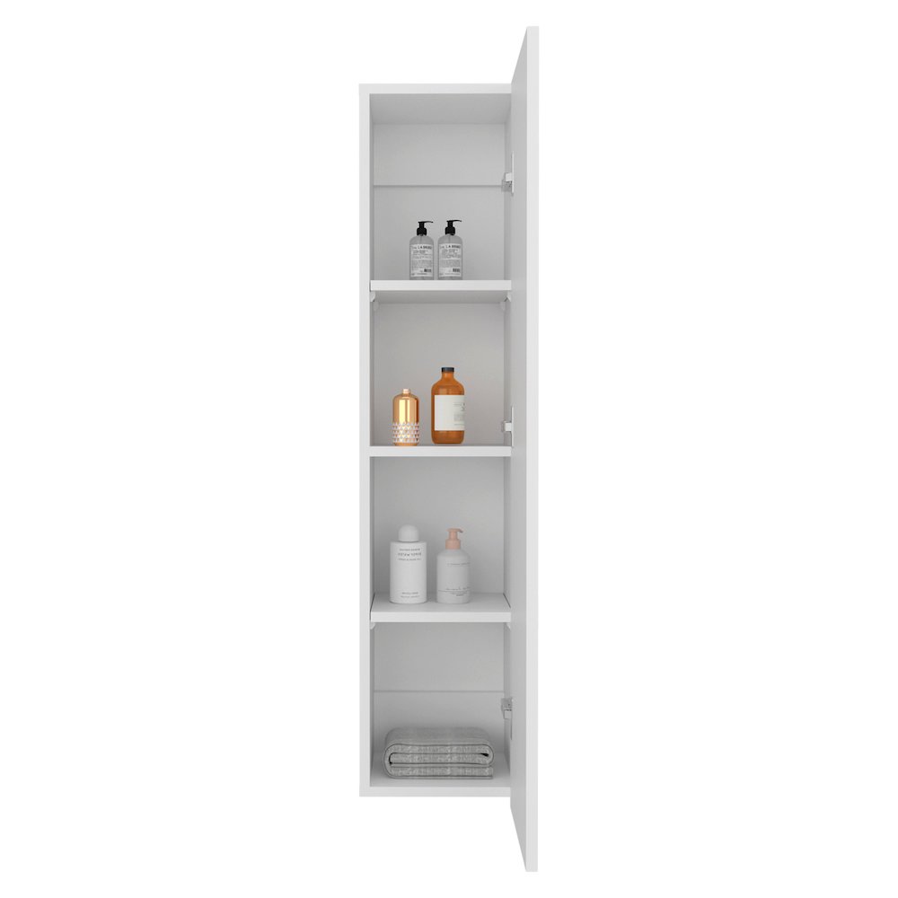 Bigelow Wall Cabinet, 1 Door, 4 Shelves, White. Picture 4