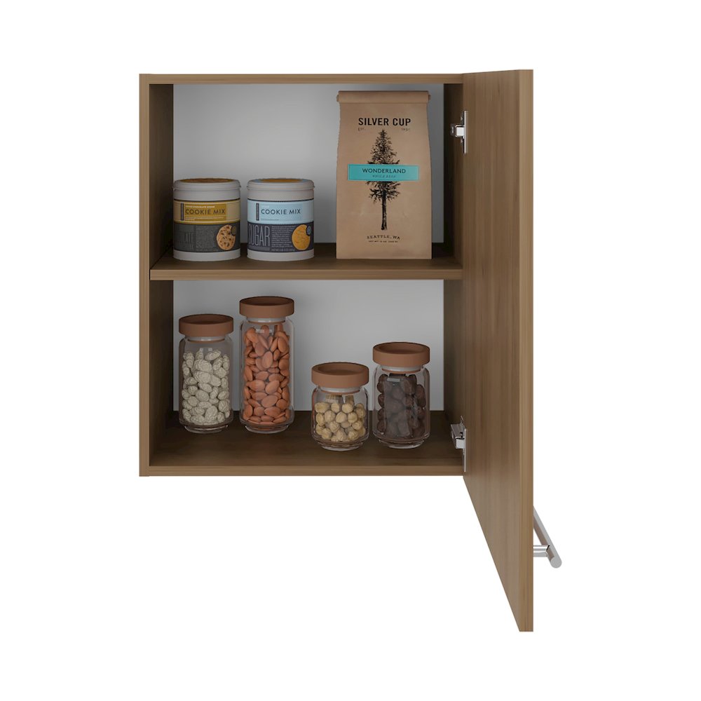 Sterling Wall Cabinet with 1 Door and 2 Shelves, Natural Oak. Picture 4