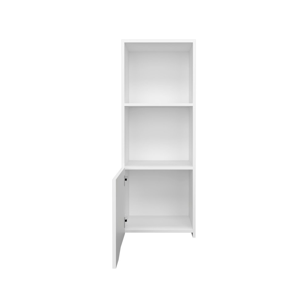 Salem Wall Cabinet with 1 Door and 3 Shelves, White. Picture 2