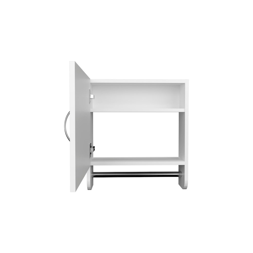 Beaver Medicine Cabinet with 1 Door, 2 Shelves, 1 Mirror, White. Picture 2