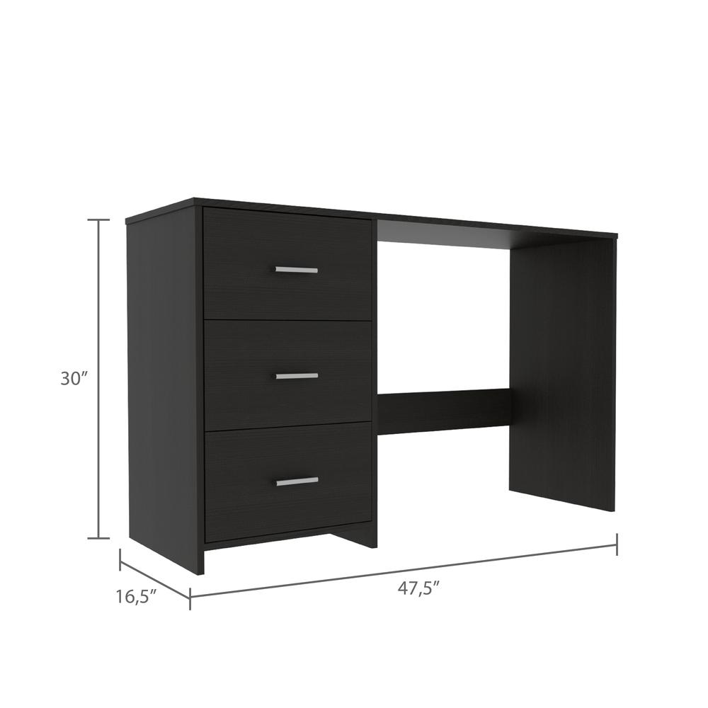 Azalea 3 Drawers Desk Black Wengue. Picture 7