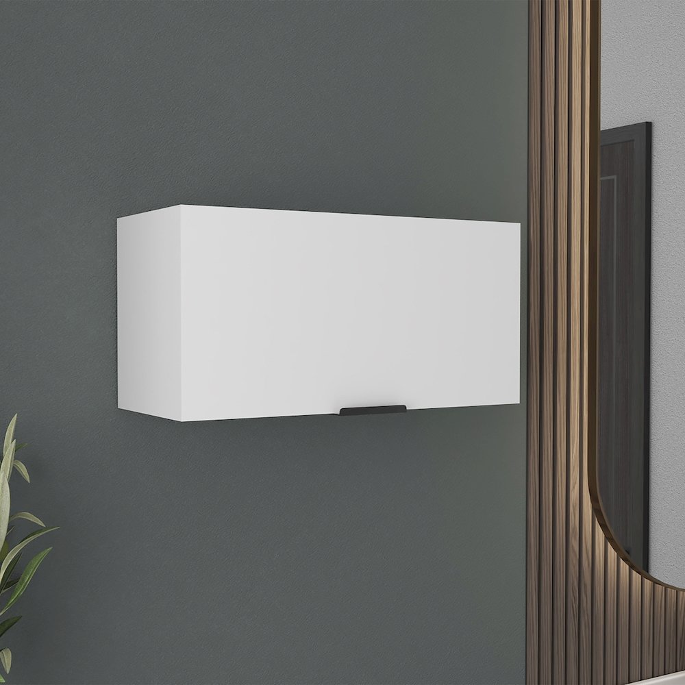 Caroleen Wall Cabinet, 1 door, 1 Shelf, White. Picture 4