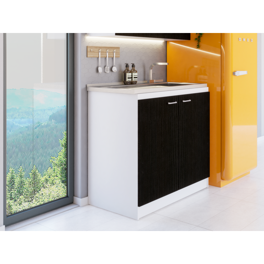 Salento Utility Sink With Cabinet Black Wengue. Picture 7