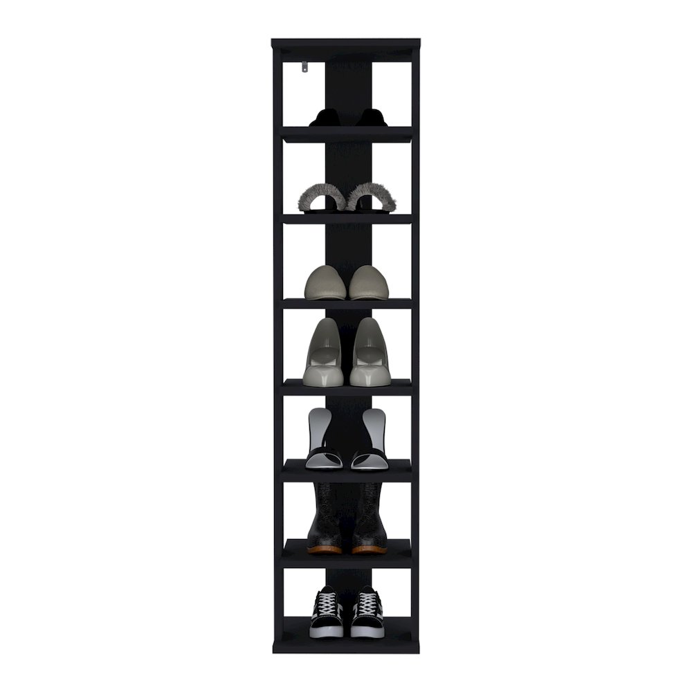 Glacier Shoe Rack, 7 Shelves, Black. Picture 2