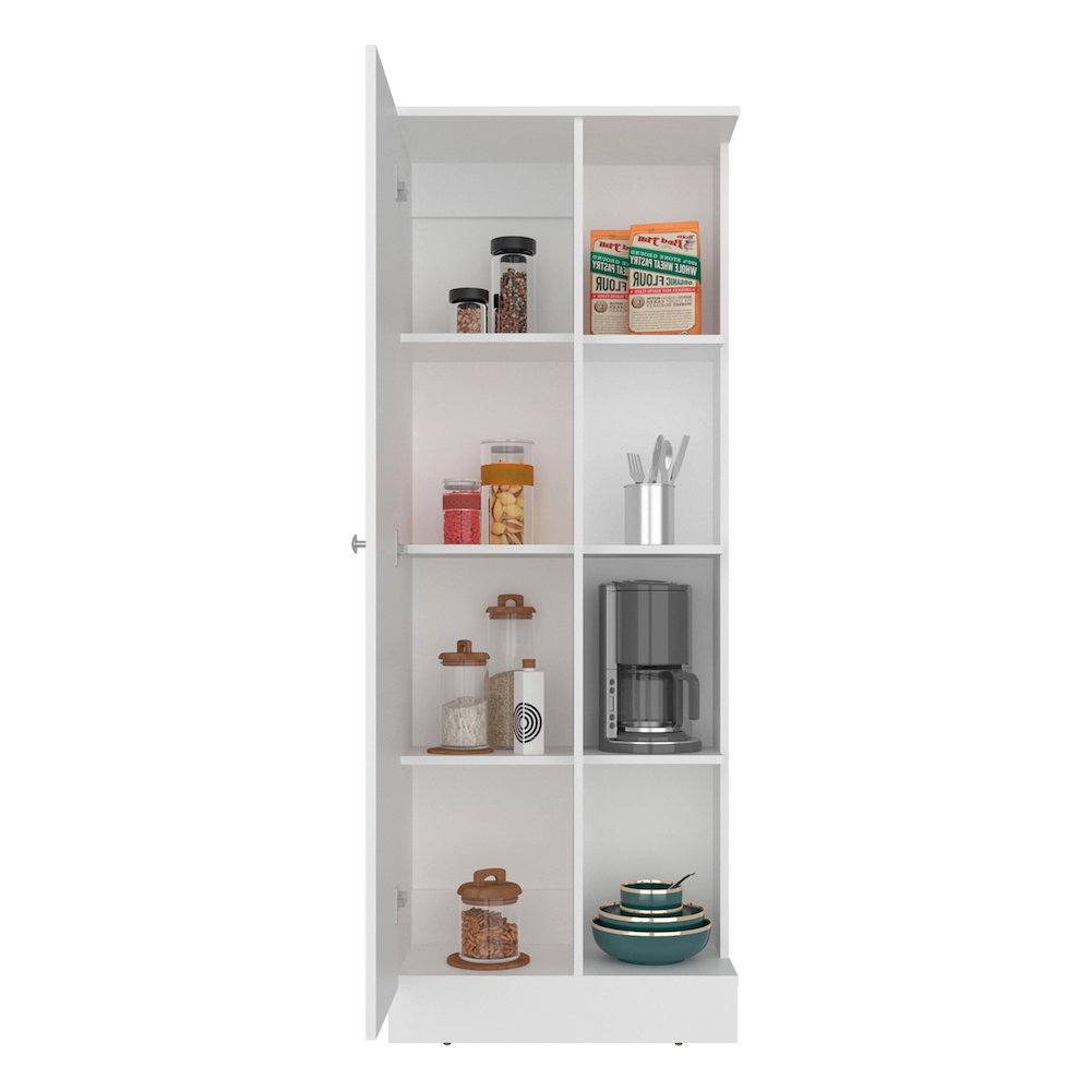 Multi-Storage Cabinet with Storage Compartments, Versatile Organization, White. Picture 4