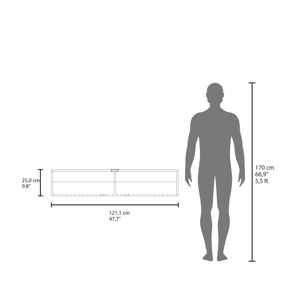 Klein FloatingTV Stand, Space-Saver Design with Functional Shelves, White. Picture 4