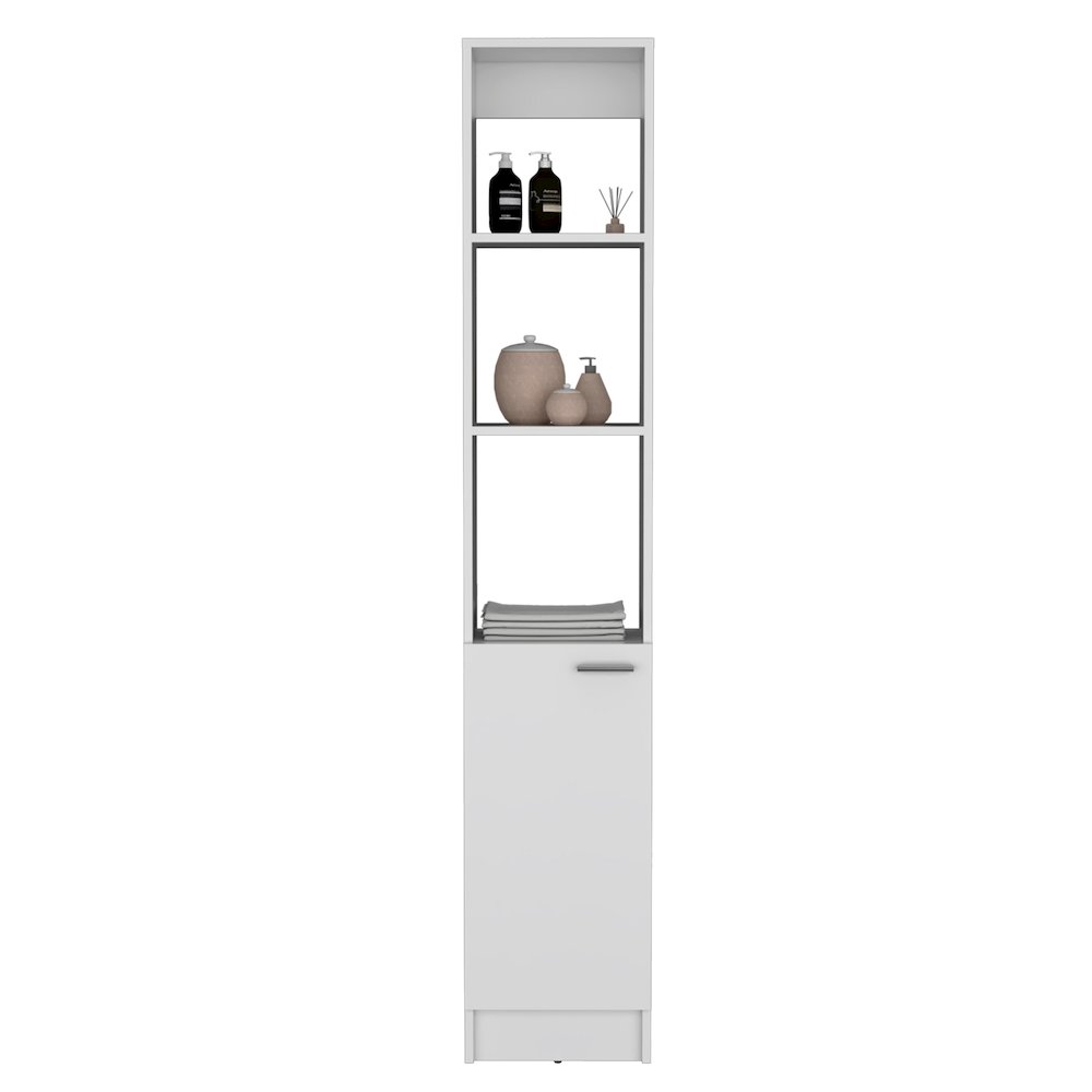 Linen Cabinet, 1 Door, 6 Shelves, White. Picture 3