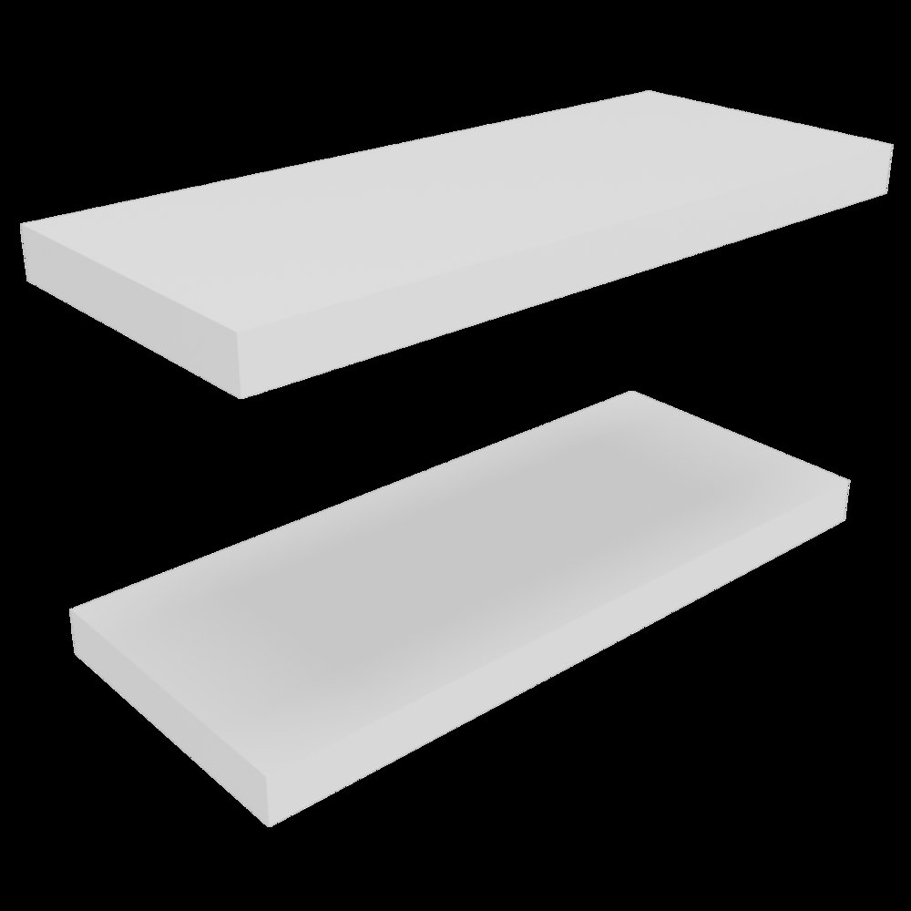 Belville Floating Shelves, 2 Shelves, 1.50" H, White. Picture 7