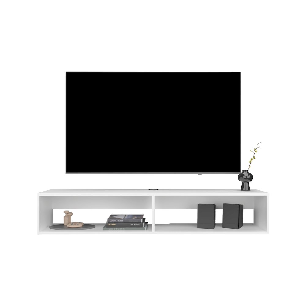 Lakes TV Stand with 2 Shelves, White. Picture 2
