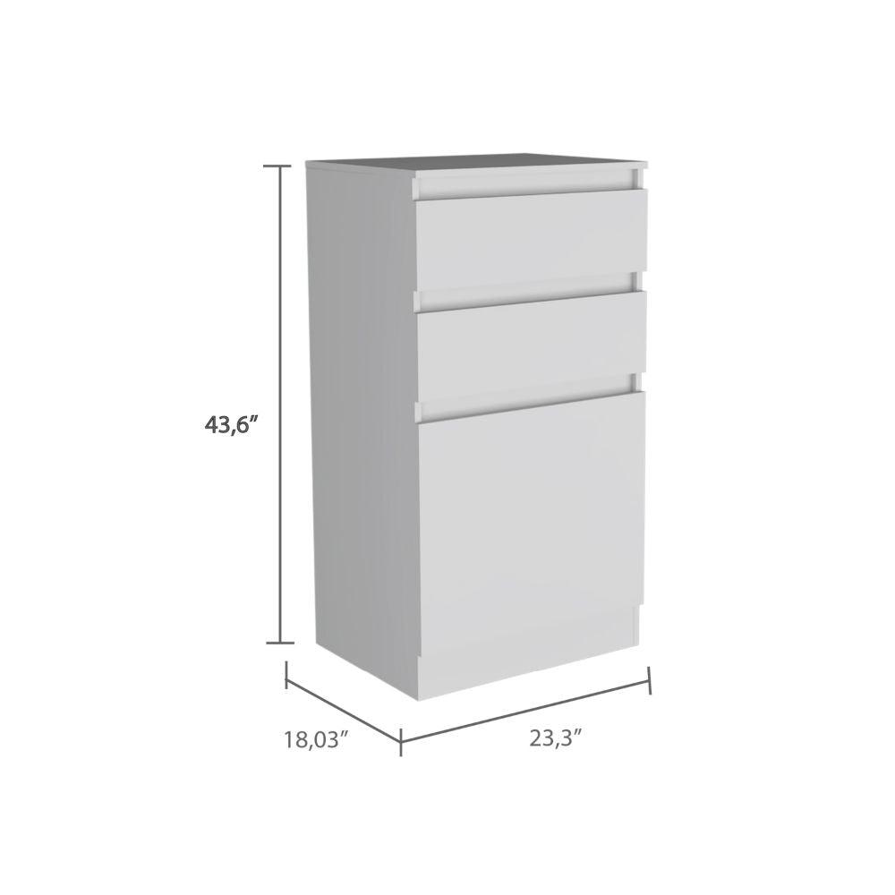DEPOT E-SHOP Diamond Dresser, Jewelry Box, Mirror, One-Door Cabinet, Two Drawers-White, For Bedroom. Picture 4