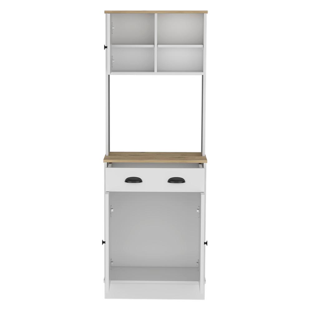 Ripley Writing Desk With Bookcase and Cabinet, White. Picture 1