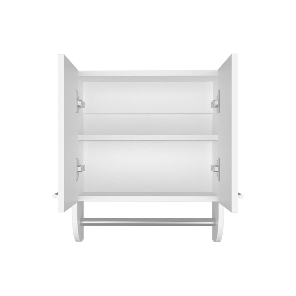 Huslia Medicine Cabinet with 2 Shelves and 2 Doors, White. Picture 2