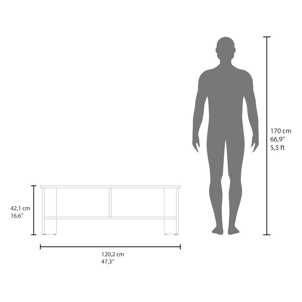Alderton TV Stand, 2 Shelves, Black Wengue. Picture 2