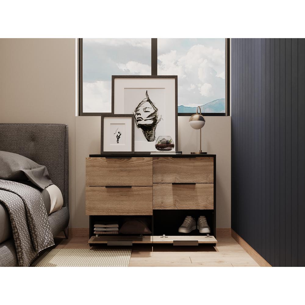 Egeo 4 Drawers Dresser Black Wengue-Pine. Picture 2