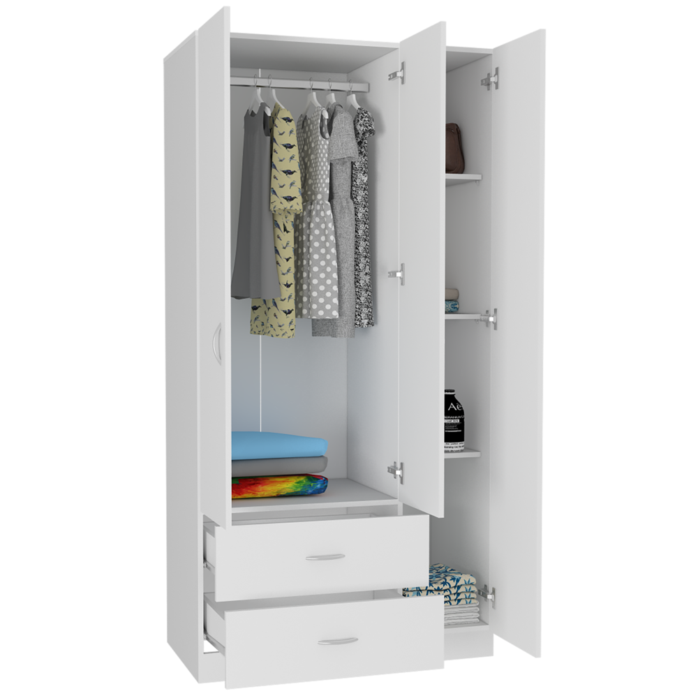 Bosko 3 Door Armoire White. Picture 3