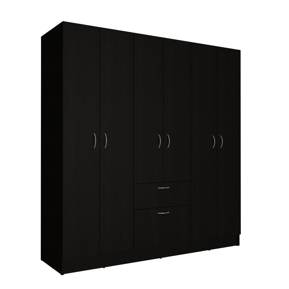 Kibo 6 Doors Armoire - Black/White. Picture 1