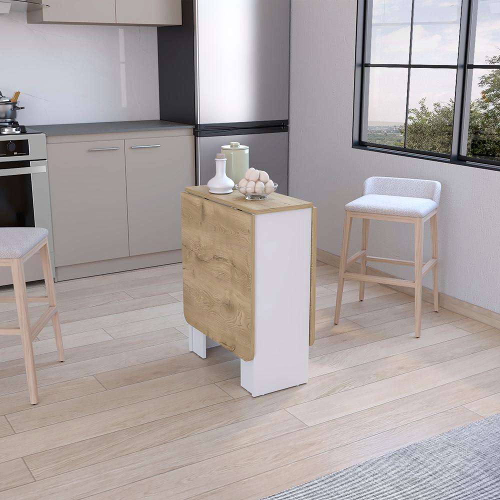 Detroit Folding Table with Expandable Design in 3 Forms, White / Macadamia. Picture 6