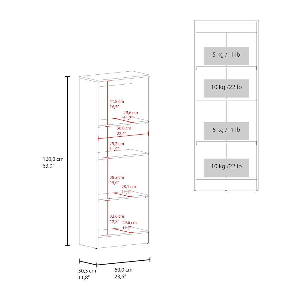Griffin Multi-storage Cabinet with 5 Compartments, and 2 Doors, White. Picture 5