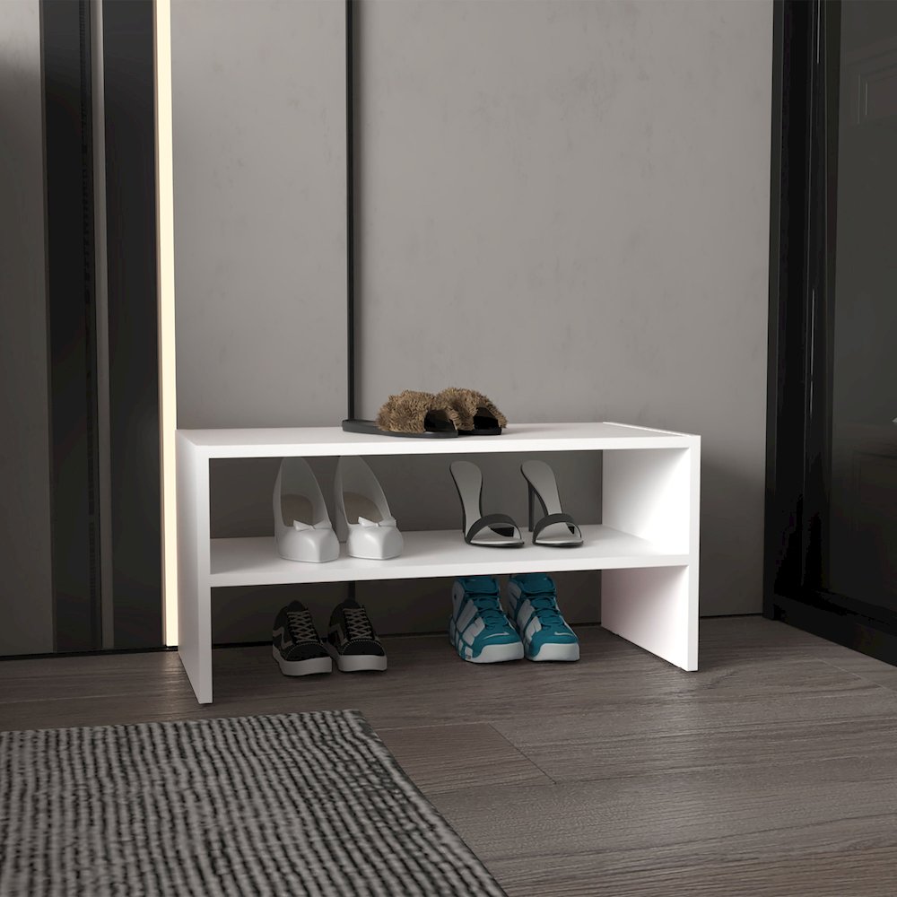 Sanford Modular Shoe Rack, 2 Shelves, White. Picture 3