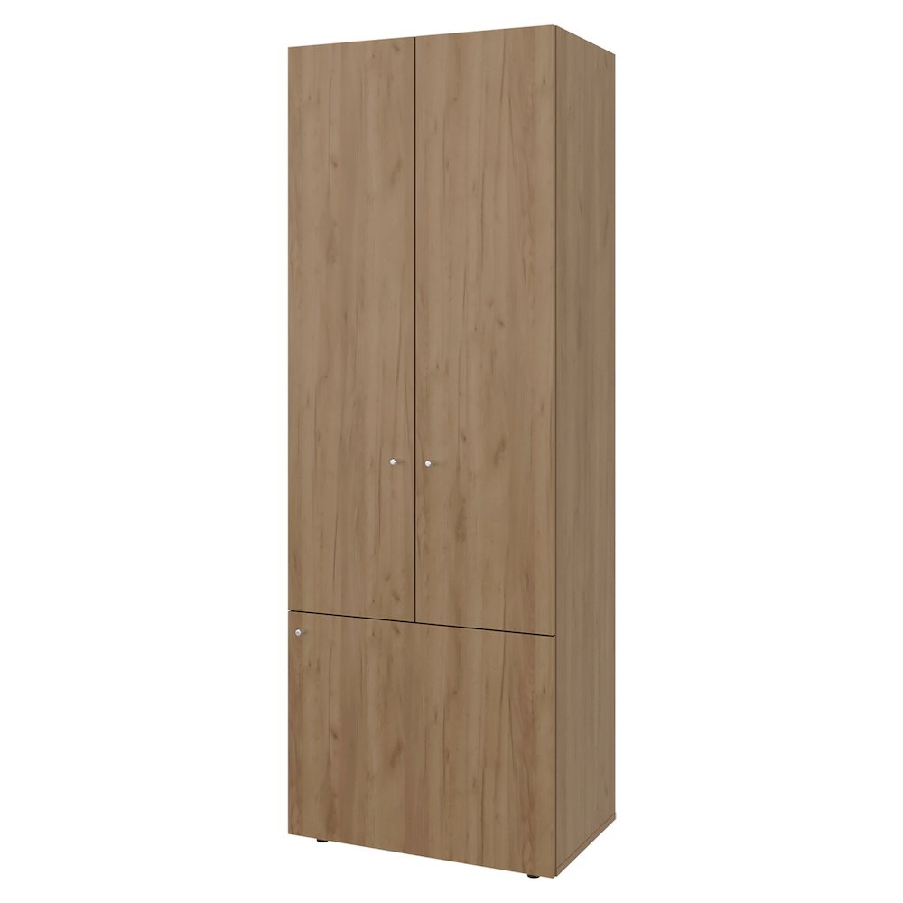 Trego Armoire, 3 Doors, 3 Shelves, Natural Oak / White. Picture 6