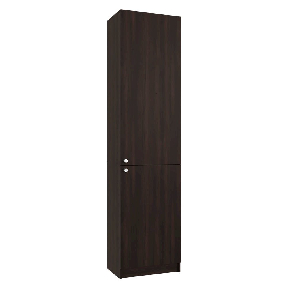 Butte Tall Bookcase 71"H with 2 Doors, Five Interior Shelves, Dark Walnut. Picture 8