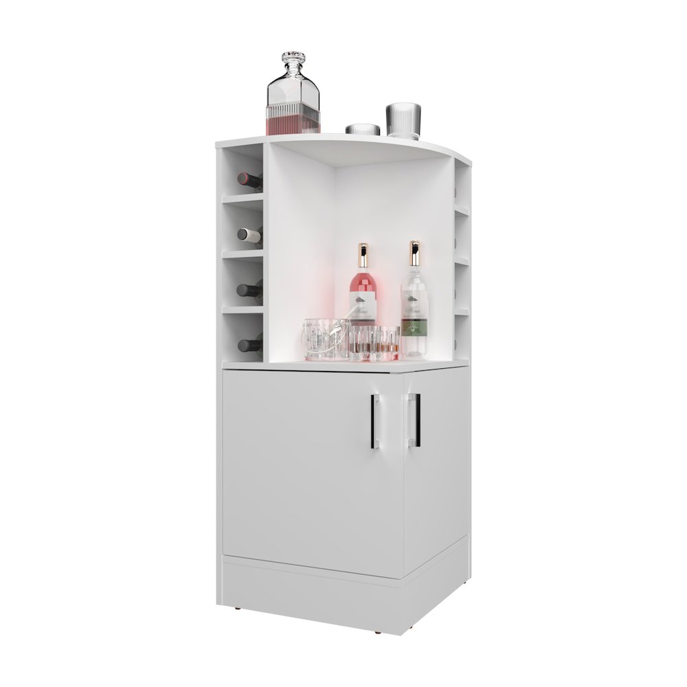 norwich Bar Cabinet, 2 Doors, 8 Wine Bottle Compartments, White. Picture 3