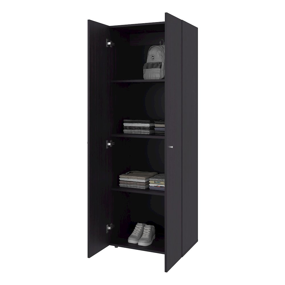 Ghent Armoire, 2 Doors, 4 Shelves, Black Wengue. Picture 3