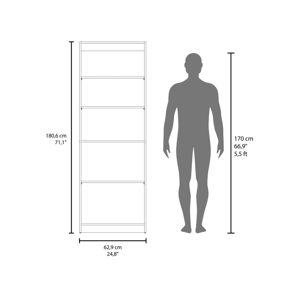 Vinton 2-Door Bookcase with Upper Shelves, Natural Oak / White. Picture 2