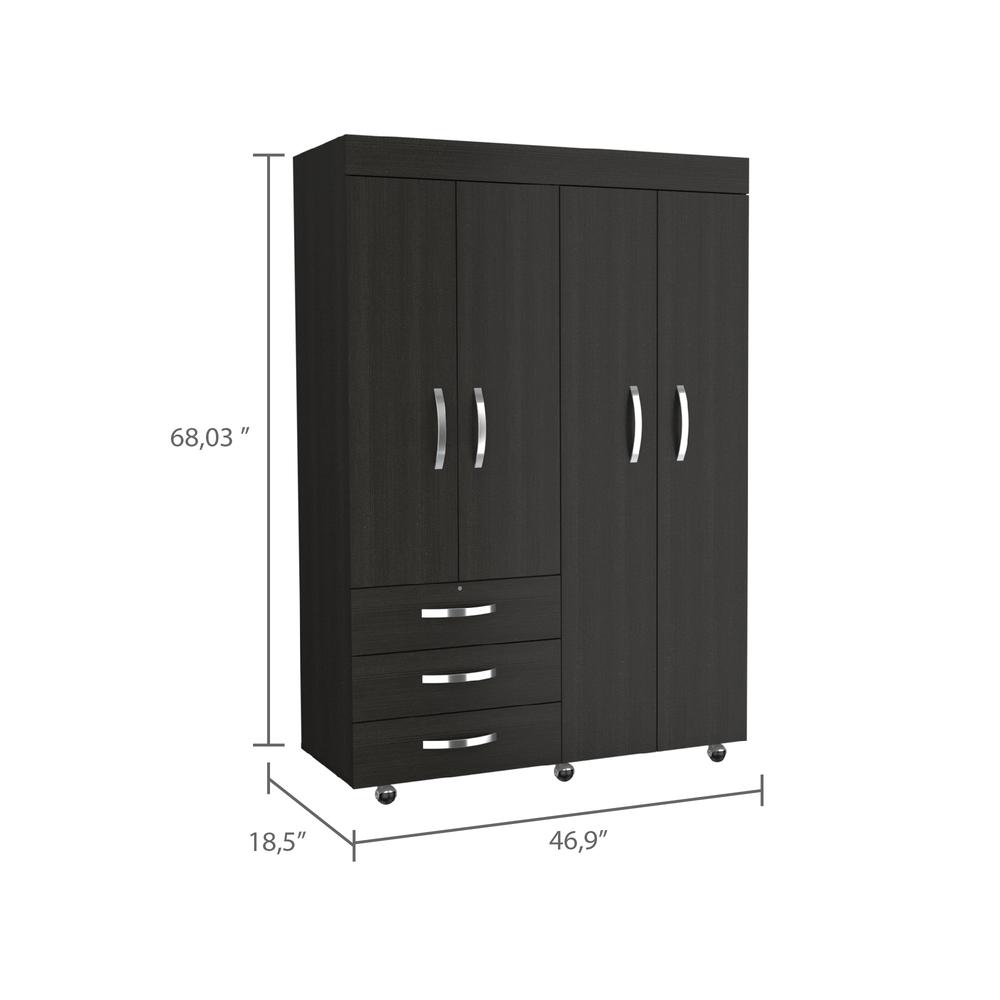 Hamilton Mobile Armoire - Black. Picture 6