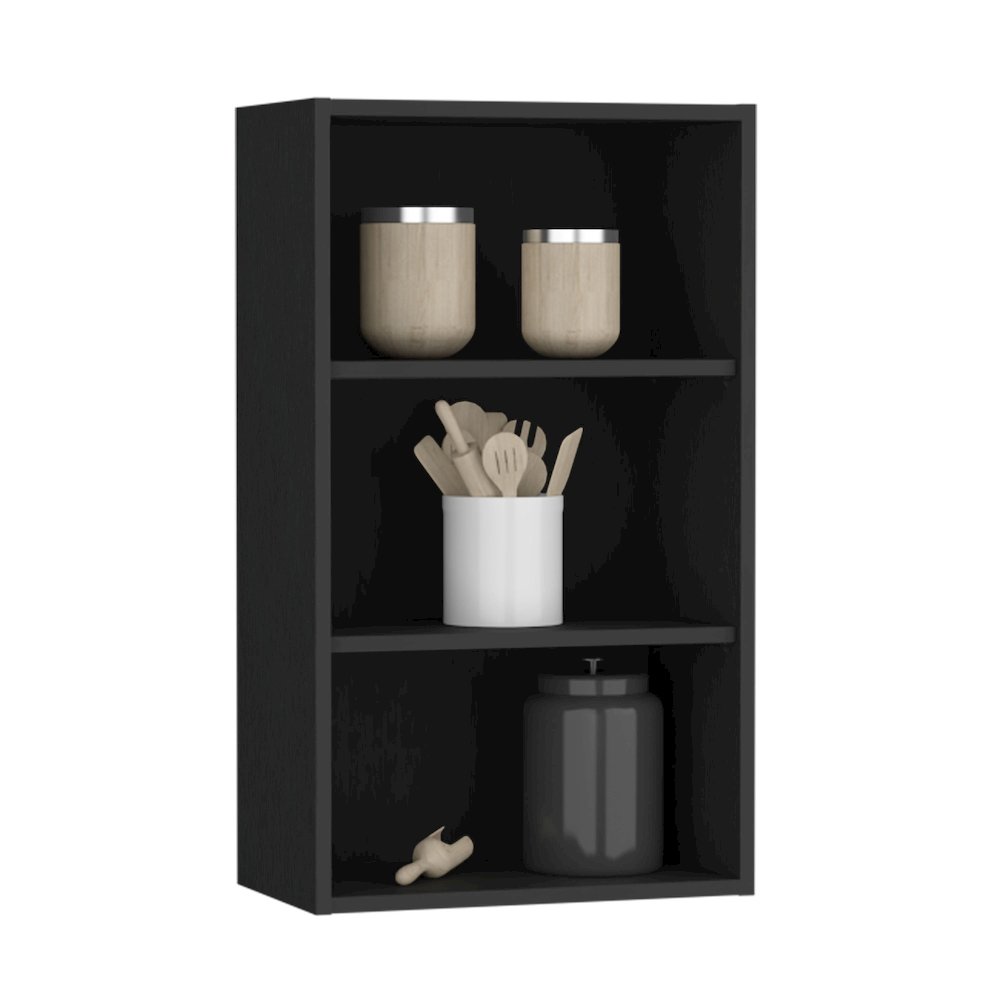 Kaltag Wall Cabinet, 3 shelves, Black. Picture 5