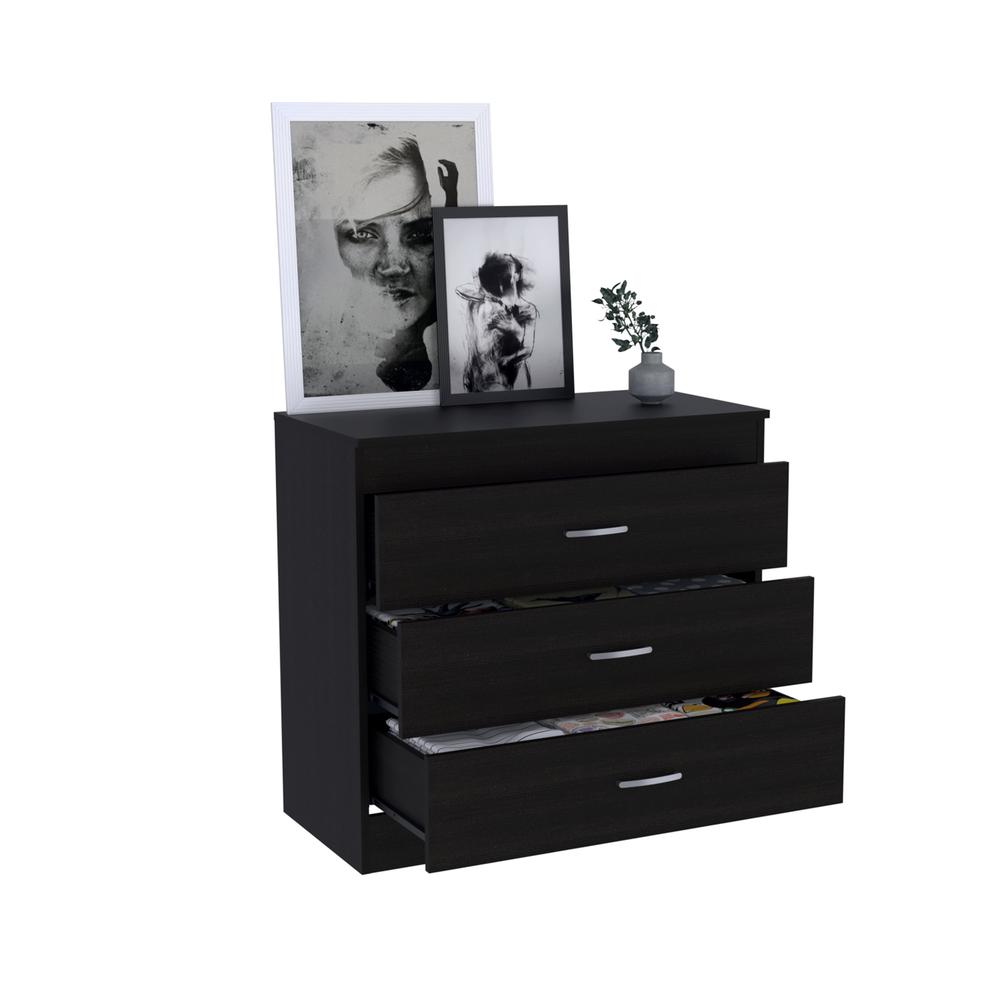Zurich Three-Drawers Dresser-Black. Picture 5