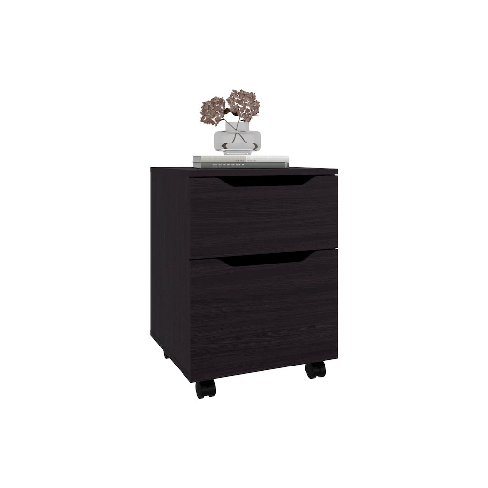 Keota Nightstand, 1 Drawer, 4 Legs, Black. Picture 3