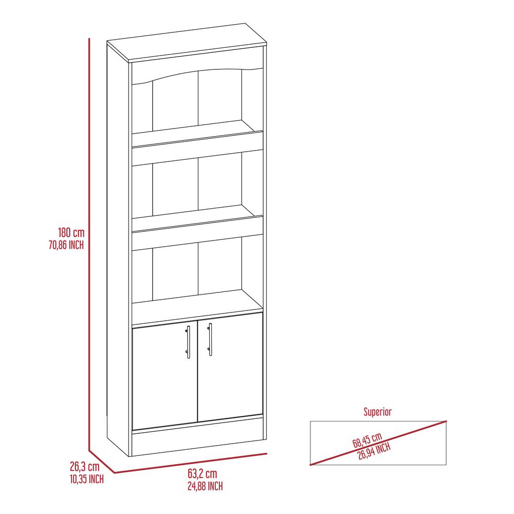 Detroit 2 Piece Office Set, Dozza Bookcase + Aramis Desk, Light Gray. Picture 4