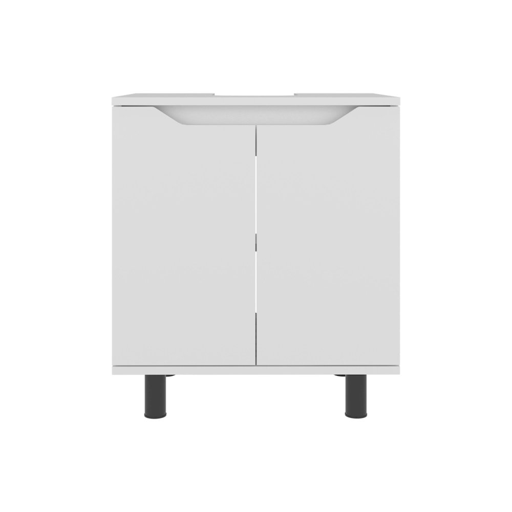 Castalia Under Sink Storage, 2 Doors, 2 Shelves, 4 Legs, White. Picture 6