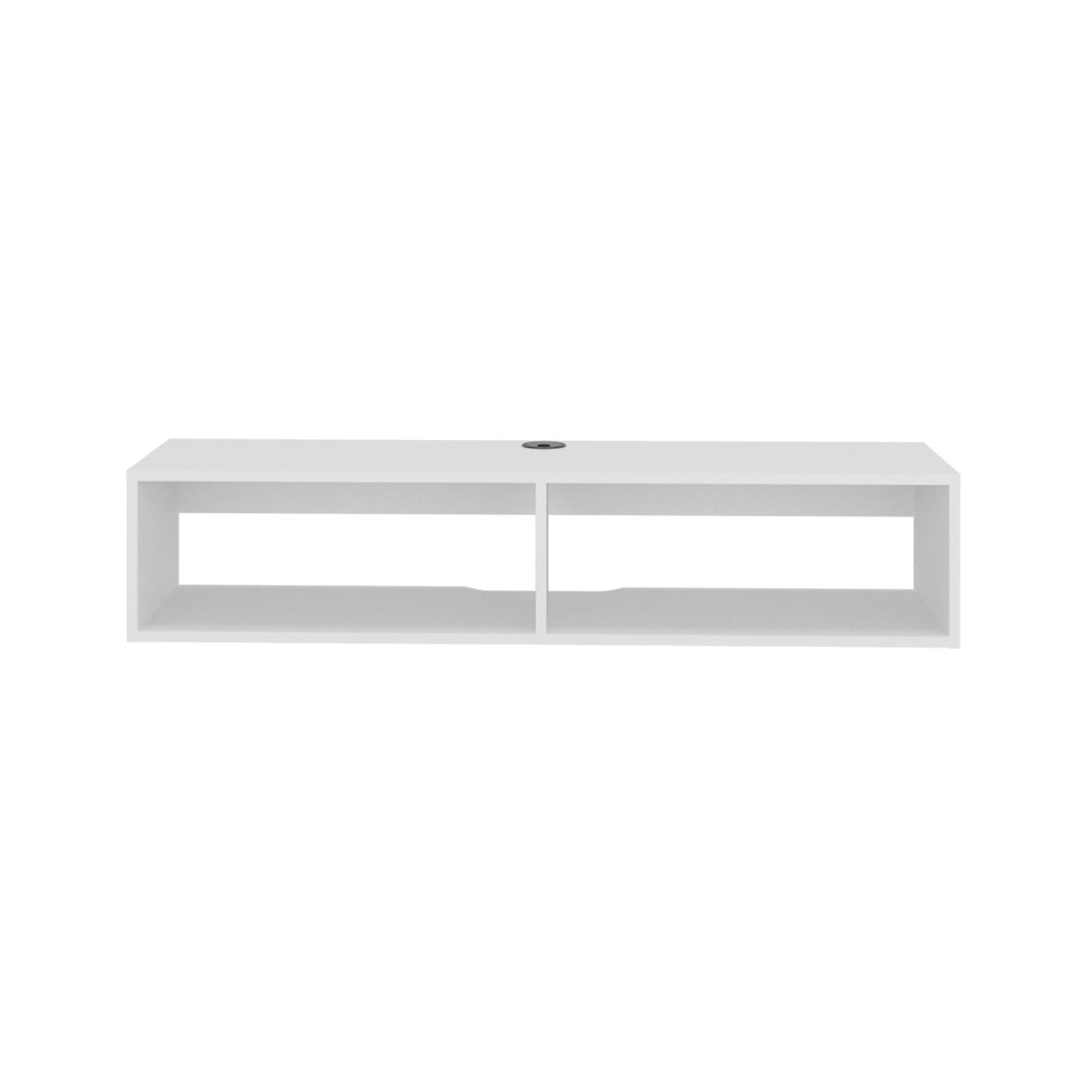 Klein FloatingTV Stand, Space-Saver Design with Functional Shelves, White. Picture 2