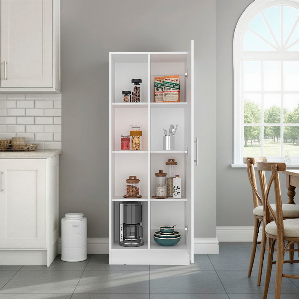 Flovilla Multistorage Cabinet with Shelves And Door for Storage, White. Picture 2