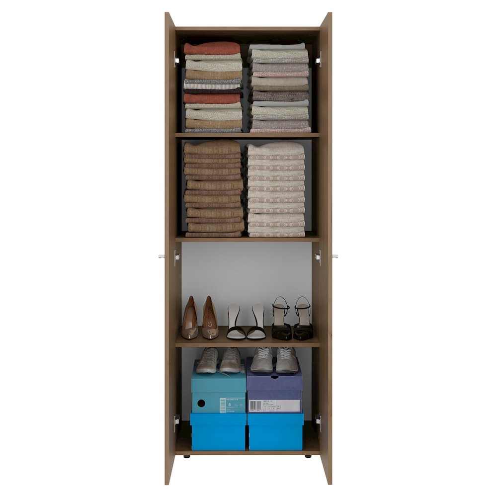 Ghent Armoire, 2 Doors, 4 Shelves, Natural Oak  / White. Picture 3