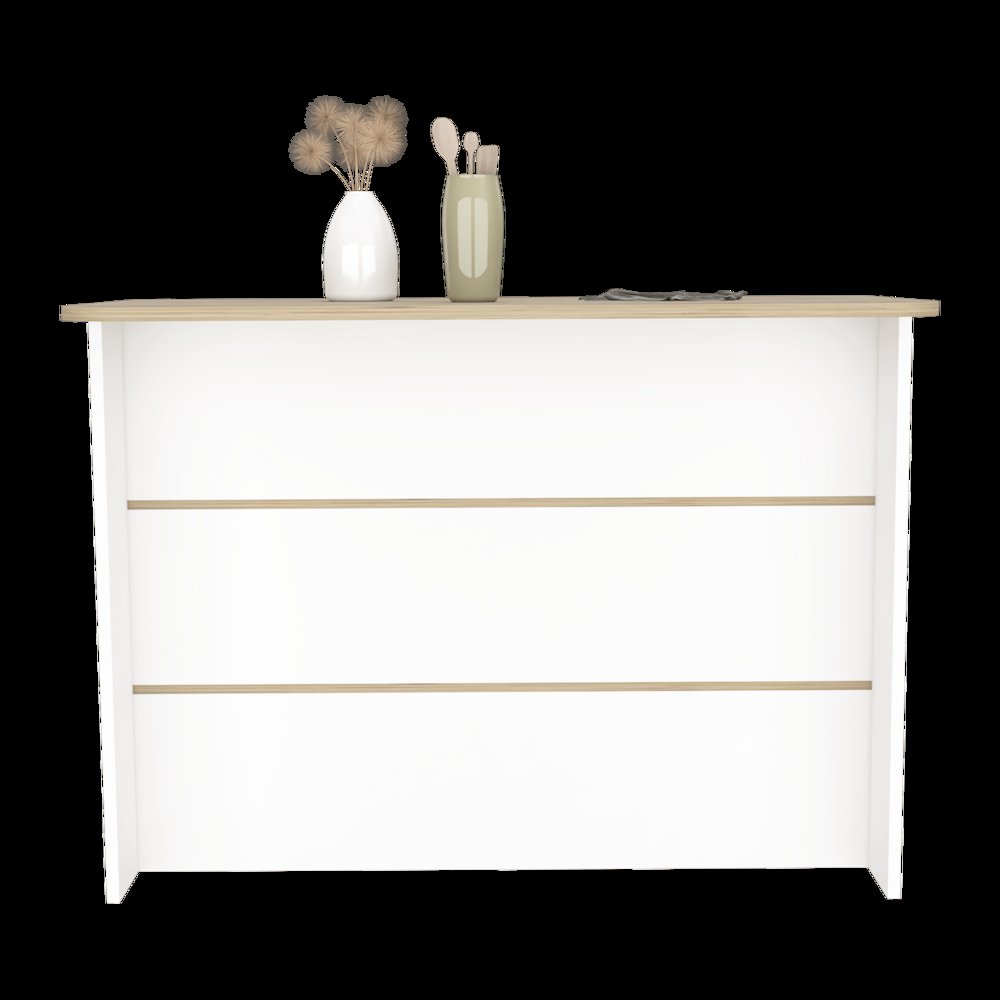 Britton kitchen Island with Two-Tier Storage Shelf and Ample Workstation. Picture 4