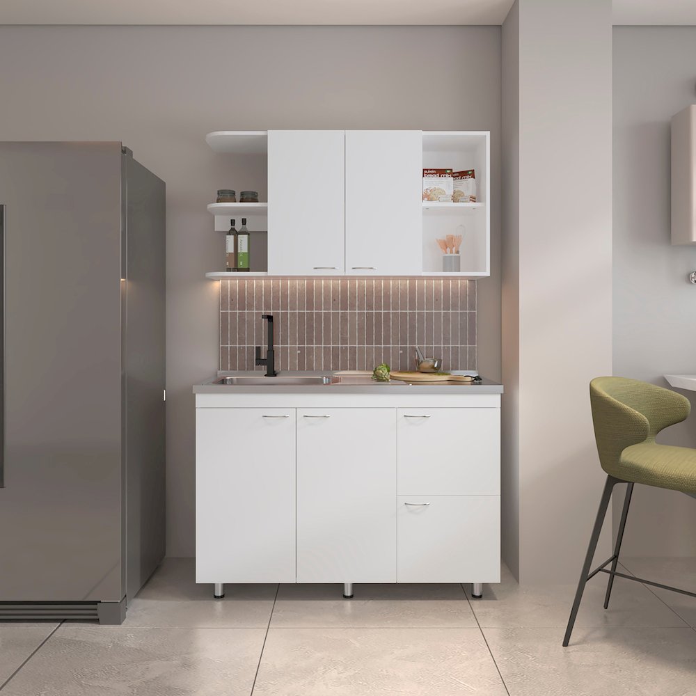 Byron Kitchen Cabinet Set, 6 Doors, 9 Shelves, White. Picture 4
