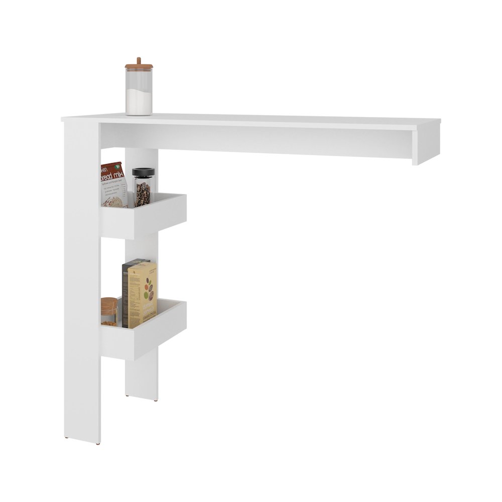 Barling Bar Table, 2 Shelves, White. Picture 2
