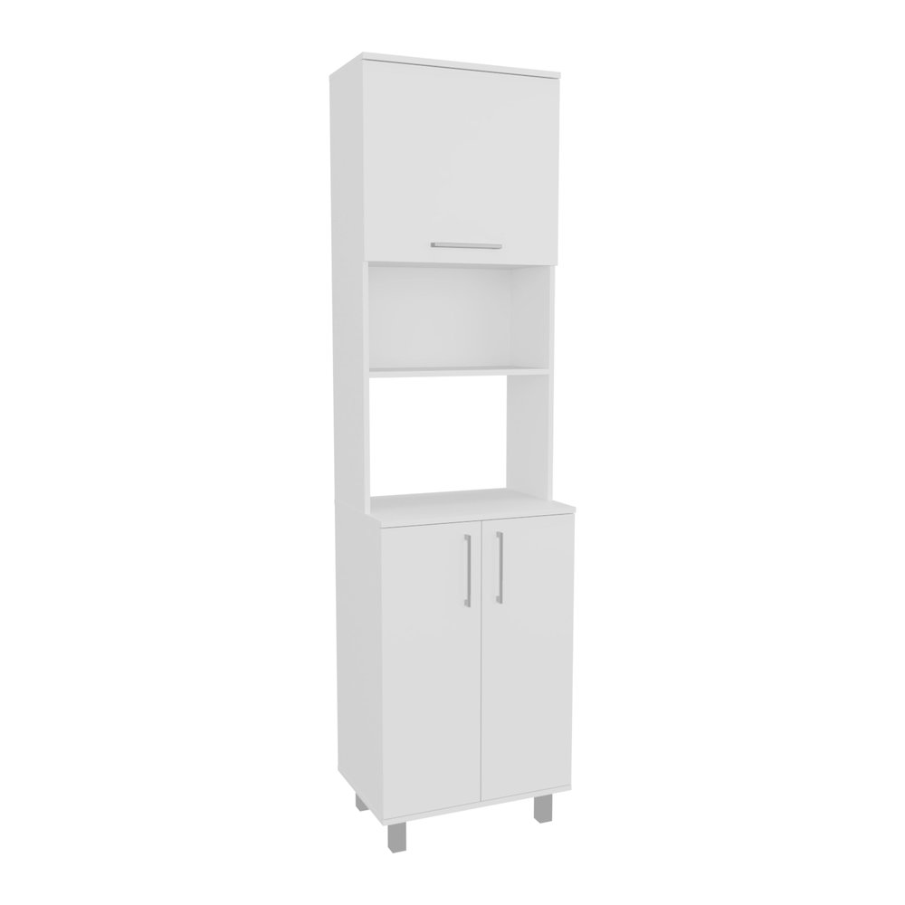 Maeser Kitchen Pantry, 3 Doors, 4 Legs, 5 Shelves, White. Picture 6