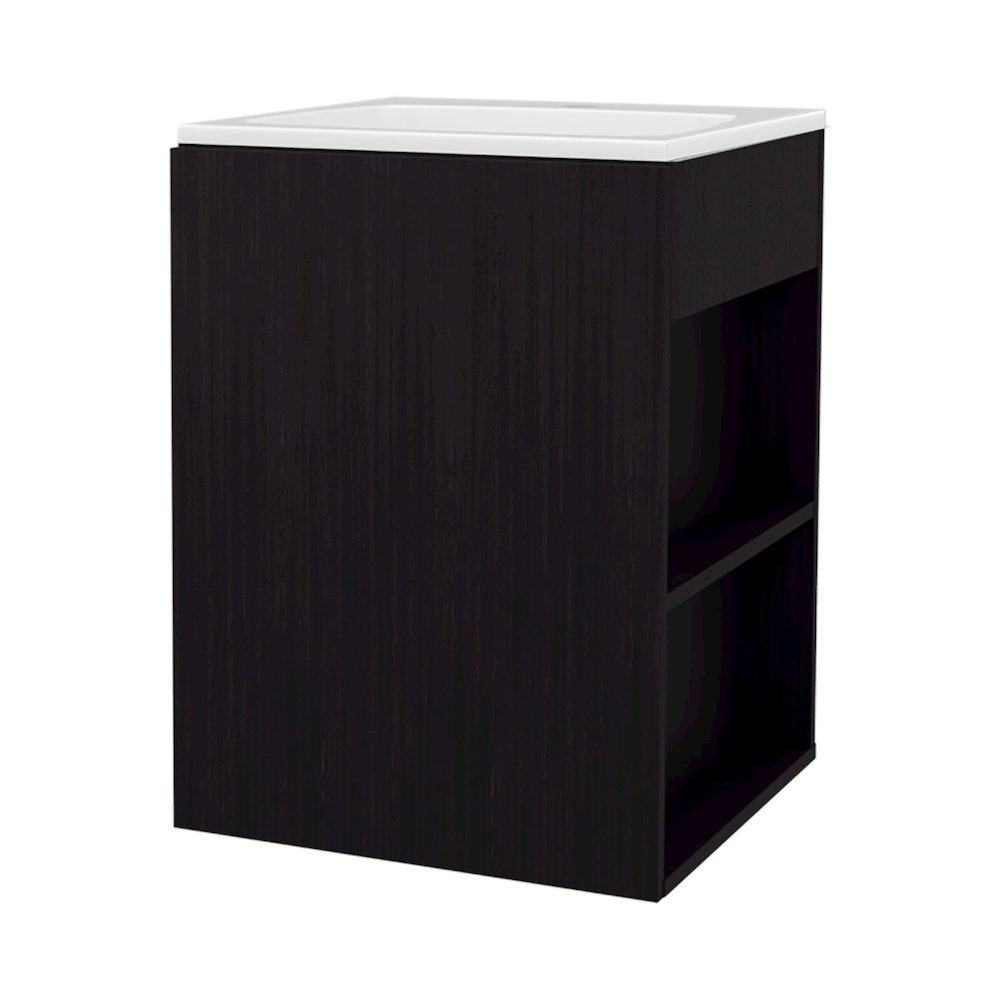 Froid Bathroom Vanity, 1 Door, 3 shelves, Black Wengue. Picture 2